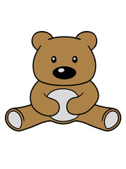 bär süß niedlich sitzen klein comic cartoon clipart design teddy grizzly grizzlybär sitzend dick lustig