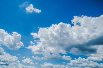 Blue sky with white clouds.