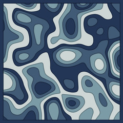 Fototapeta na wymiar vector abstract paper cut 3d art style background - dark indigo blue light gray color
