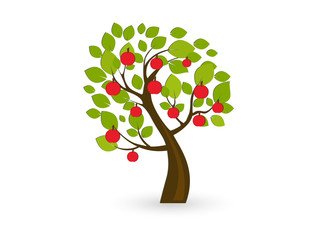 
Icon apple tree. Vector illustration. 
