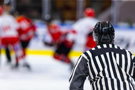 Ice hockey referee during a hockey game