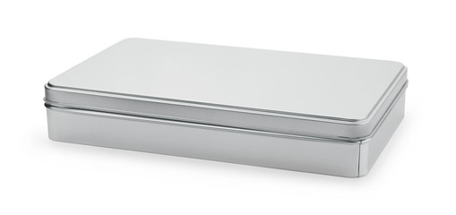 Metal box isolated on a white