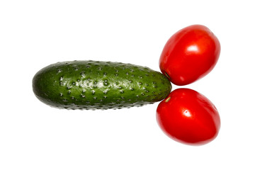 Cucumber and tomatoes in the form of penis.Vegetables in the form of penis.