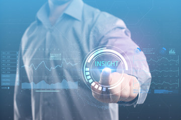 The concept of business, technology, the Internet and the network. A young entrepreneur working on...