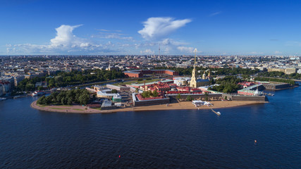Naklejka na ściany i meble Aerial view of Peter and Paul Fortress