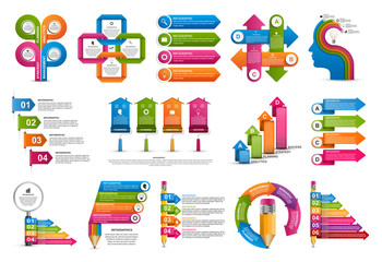 Obraz na płótnie Canvas Collection infographics. Design elements. Infographics for business presentations or information banner.