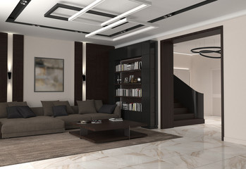 interior visualization, 3D illustration