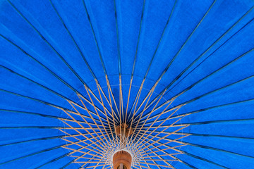 Textures surface pattern design sweet colorfuf and beautiful of big umbrella, Made of fabric and wood to background concep.