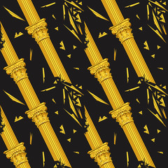 Ruined baroque seamless pattern