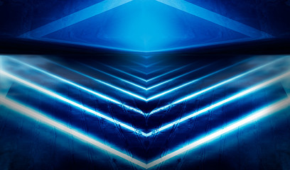 Background wall with neon lines and rays.