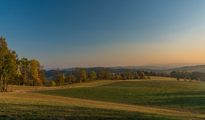 Autumn in Krkonose national park near Roprachtice village