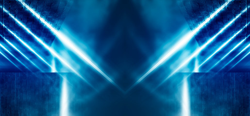 Background wall with neon lines and rays.