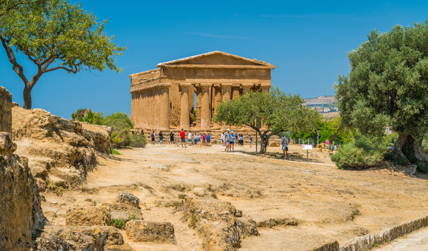 The Temple of Concordia, in the Valley of the Temples. Agrigento, Sicily, southern Italy.