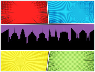 Comic book page colorful concept