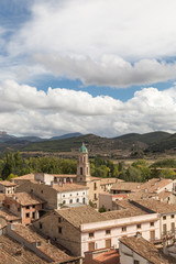 Fototapeta na wymiar Rubielos de Mora from above, Castellon, Spain