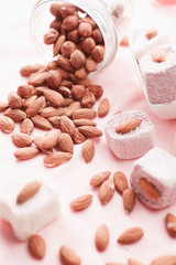 Rahat lokum with almonds