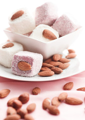 Rahat lokum with almonds