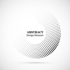 Halftone dotted background circularly distributed. Halftone effect vector pattern. Circle dots isolated on the white background.
