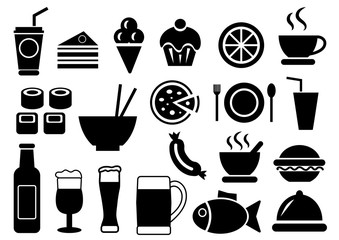 Vector food and drink icons set