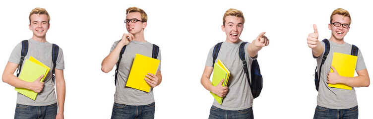 Young student isolated on white background 