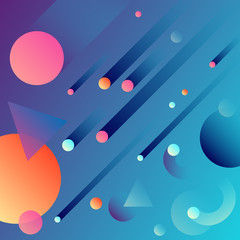 Space abstract geometric gradient background.