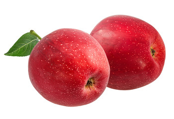Fresh red apple isolated on white background with clipping path