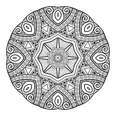 Monochrome Beautiful Decorative Ornate Mandala