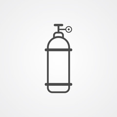 Gas cylinder vector icon sign symbol