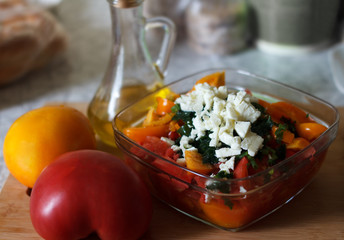 ingredients for summer cheese salad
