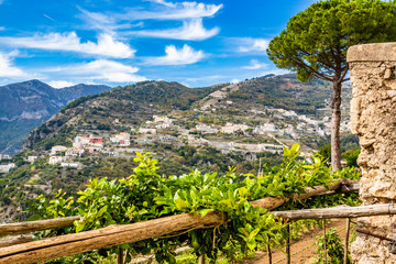 Fototapeta na wymiar a glimpse of the ancient village of Ravello. In the province of Salerno, on the Amalfi coast.