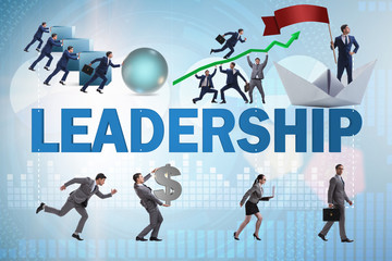 Concept of leadership with many business situations