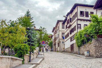 Fototapeta na wymiar Karabuk, Turkey, 23 May 2013: Streets and Mansions of Safranbolu