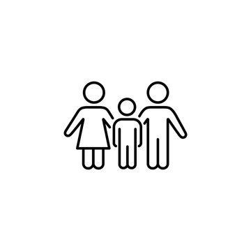 family members symbol line black icon on white background