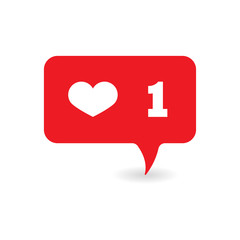 Red Heart like, thumb bubble, friend request quantity number notifications icons templates. Social network app icons - 229060122