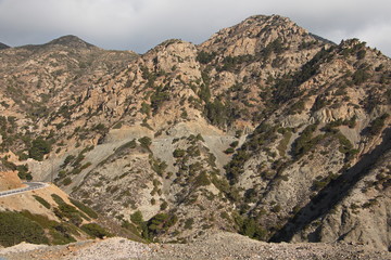 Fototapeta premium Mountain road from Spoa to Olympos on Karpathos in Greece