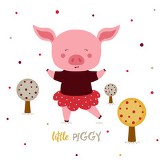 illustration with cartoon pigs
