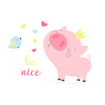 illustration with cartoon pigs