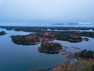 Finnish archipelago at Raasepori, Finland at October.