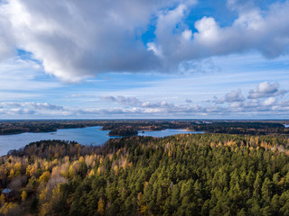 Finnish archipelago at Raasepori, Finland at October.
