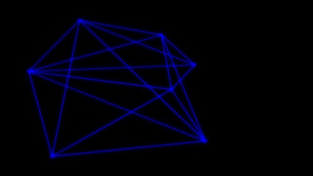 Node Connector Lines Morphing Animation 5 [4K Seamless Loop] (Blue)