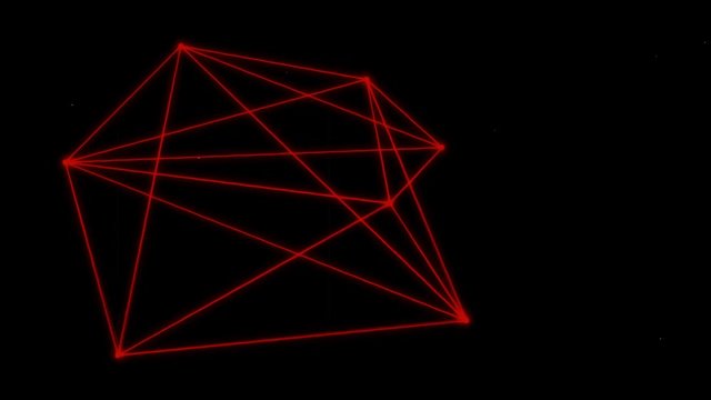 Node Connector Lines Morphing Animation 5 [4K Seamless Loop] (Red)