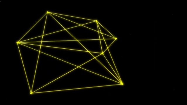 Node Connector Lines Morphing Animation 5 [4K Seamless Loop] (Gold)
