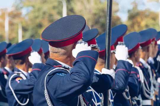 Cossacks Saluting On Parade