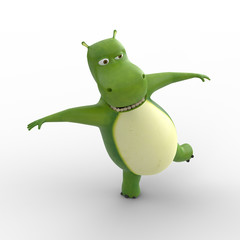 Happy Hippo Dancing and Smiling