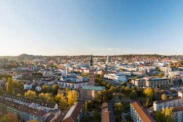 Aerial of the city of Pforzheim, Baden-Wuerttemberg (Germany)
