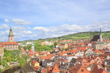 Fototapeta premium Nice view of the historic center of Cesky Krumlov, Czech Republic