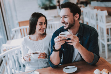 Good Relationship. Love. Teapot. Together in Cafe.