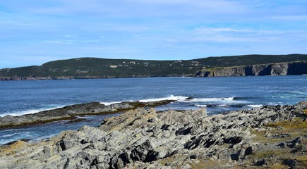 coastal landscape near Middle Cove, Silver Mine Head Path; East Coast trail Avalon peninsula, NL Canada
