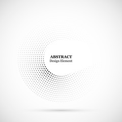 Halftone dotted background circularly distributed. Halftone effect vector pattern. Circle dots isolated on the white background.