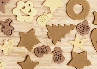 christmas cookies on a wooden background